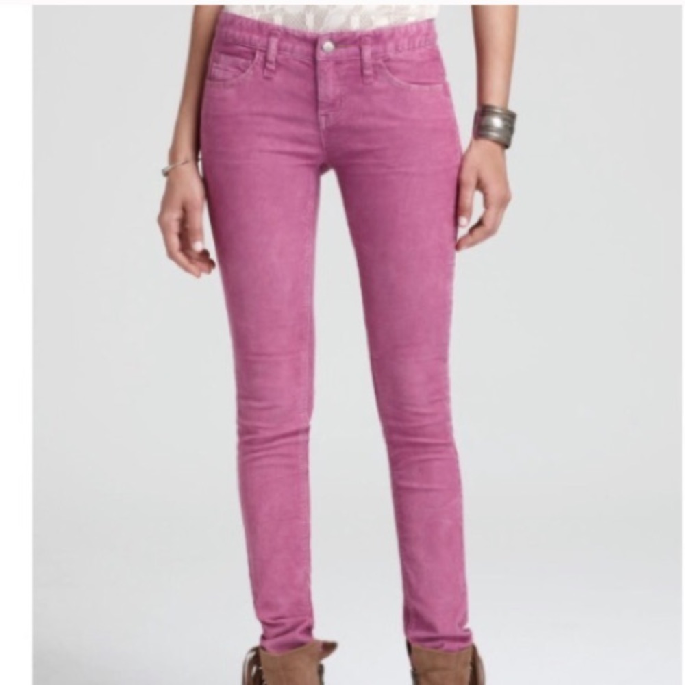 Free People Purple Corduroy Skinny Jeans Size 25